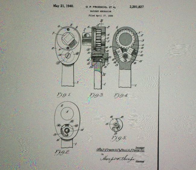 Patent drawing for Wilde ratchet