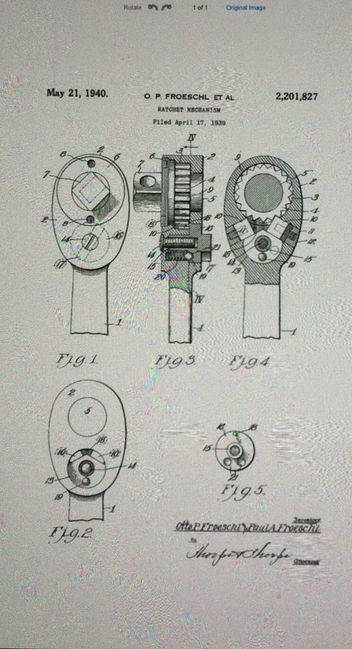 Patent drawing for Wilde ratchet