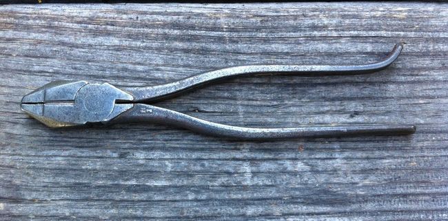 Klein lineman's pliers with faint markings