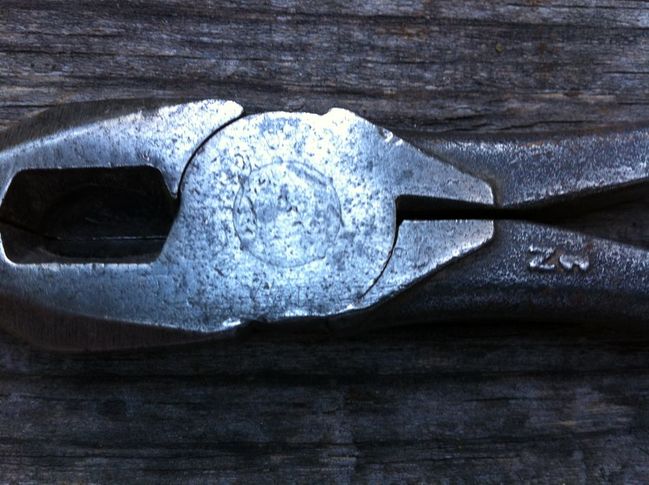 Klein lineman's pliers with faint markings