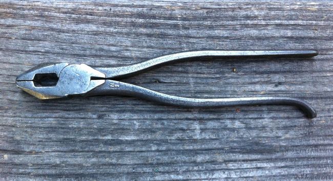 Klein lineman's pliers with faint markings