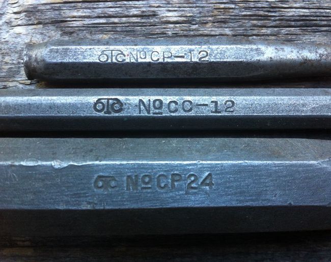 OTC punches and chisel markings