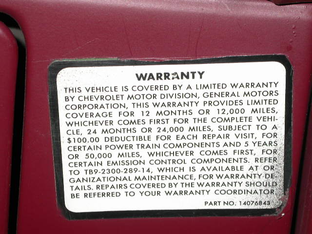 Warranty Sticker