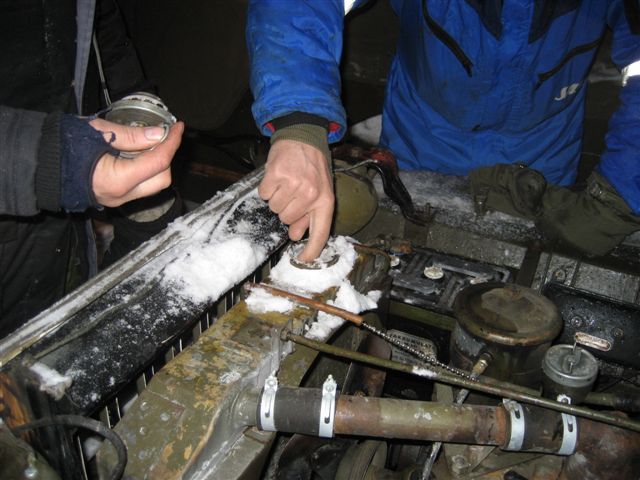 Filling the radiator