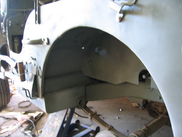 Repaired driver's side inner wheelhouse