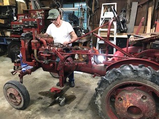 Farmall cub hood off