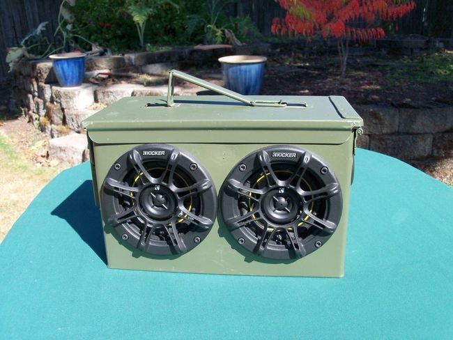 Ammo can stereo