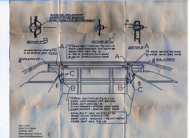 Rear reinforcing bracket instructions and hardware