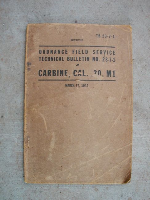 1942 TB 23-7-1 Carbine Manual