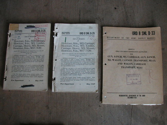 ORD SNL parts manuals on the WW2 8&quot; Howitzer