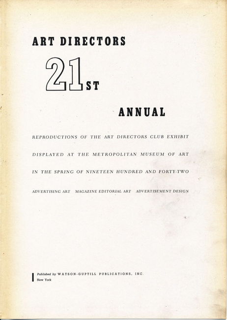 Art Directors 21st Annual 1942