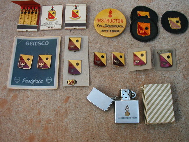 WW2 APG Ordnance School Insignia &amp; Misc