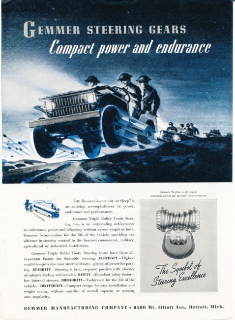 Gemmer Steering Gear Advertisement