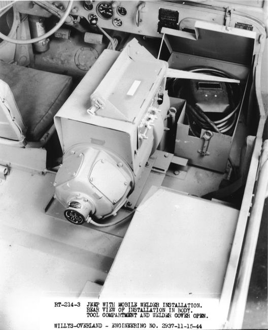 Arc welder in jeep WW II