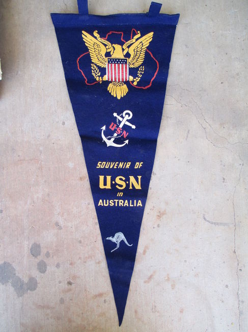 WW2 Australia Souvenir USN Pennant