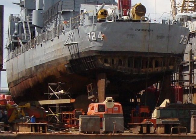 USS Laffey in Drydock, Charleston, South Carolina