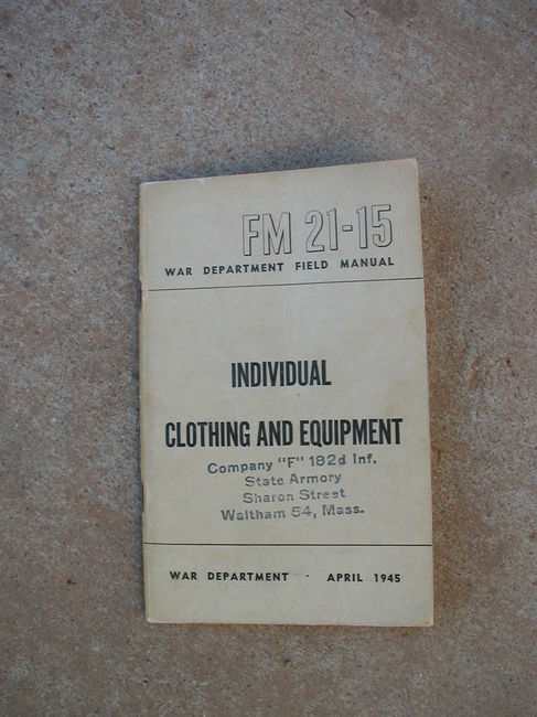 Wartime FM 21-15 Equipment Manual