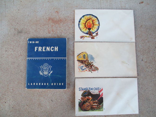 WW2 French Language Guide and Patriotic Envelopes