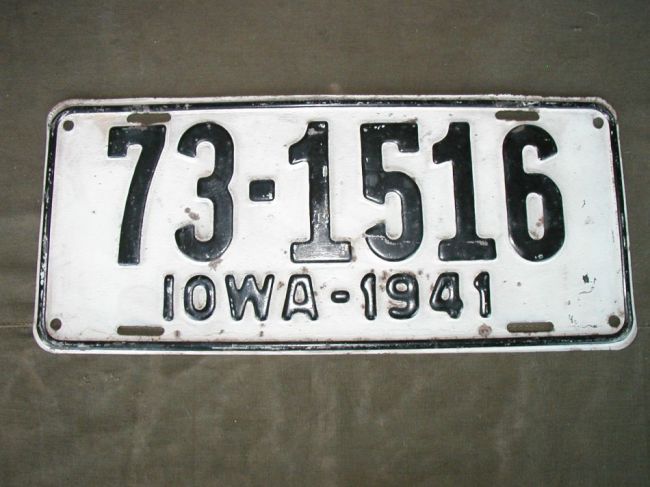 Nice 1941 IOWA plate