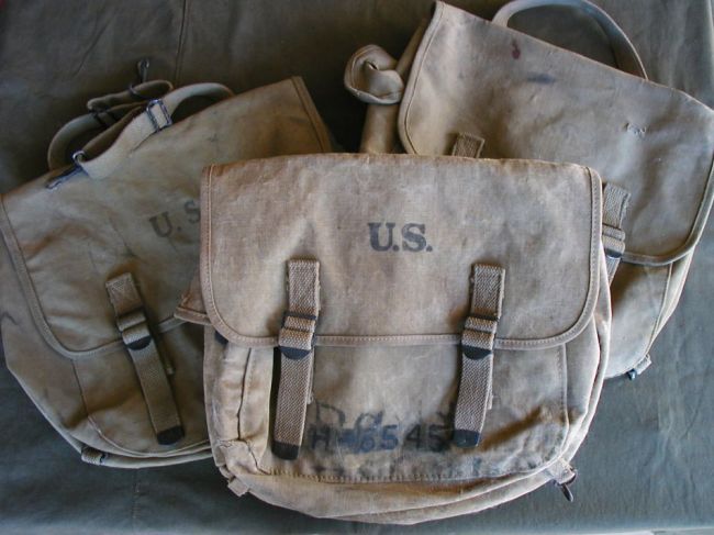 WW2 Rubberized Mussette Bag Lot