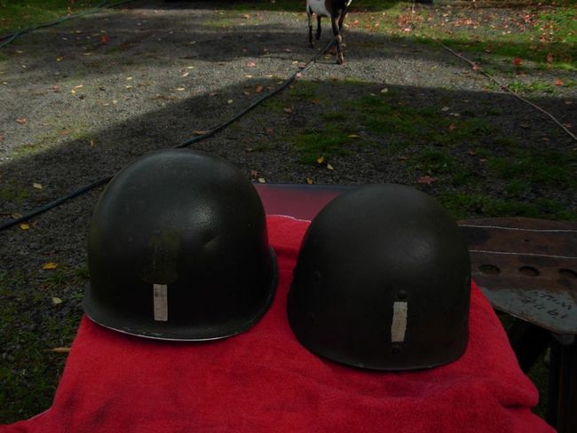 Rear of helmet and liner