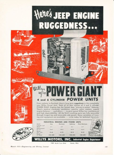 1955 Willys Industrial Advertisement