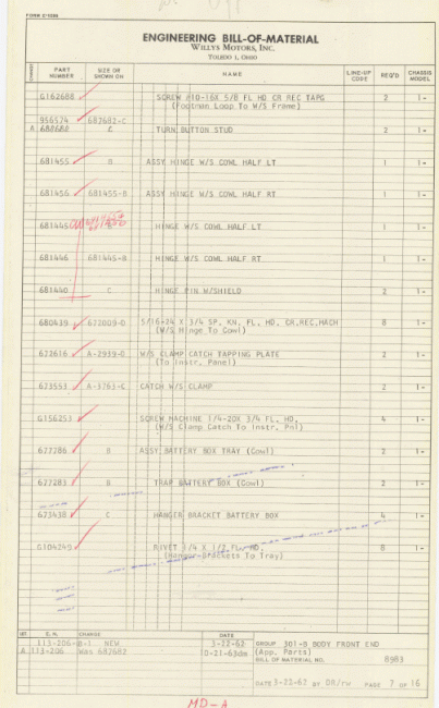 M170 BOM showing 687682