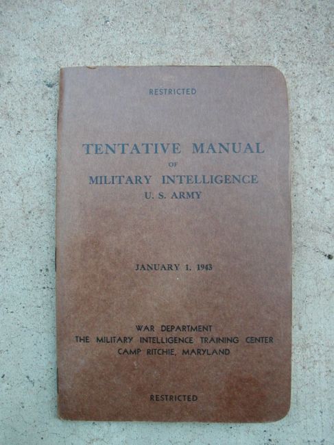 WW2 Army Intel Publication