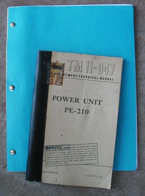 WW2 PE-210 Generator TM and Reprint