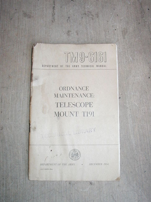 T191 Telescope Mount TM 9-6161 for M48 Patton Tank