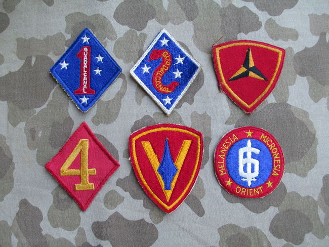 USMC WW2 Divisional Patches (1-6)