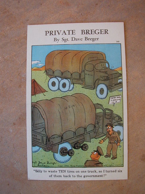 WW2 Private Breger CCKW cartoon post card