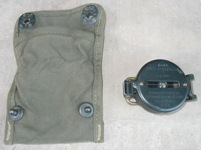 WW2 Compass and Waterproofed Pouch