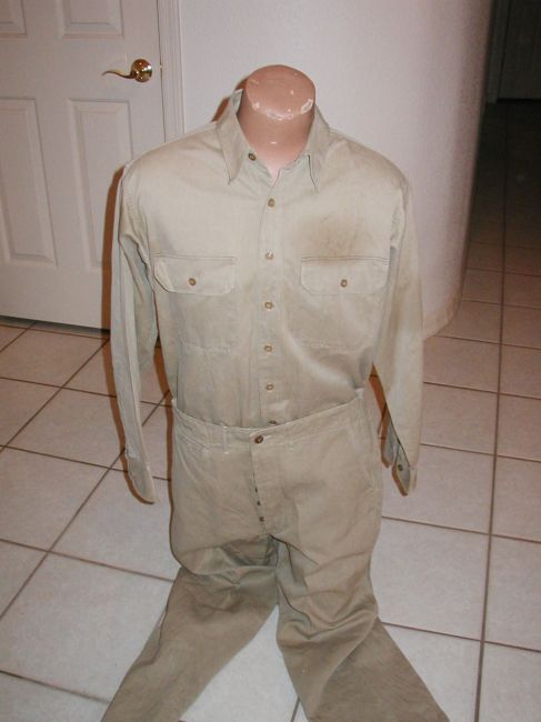 WW2 EM Chinos Shirt and Trousers -- Large