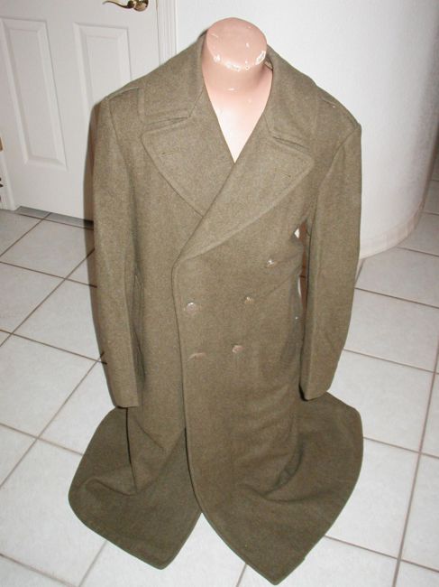 WW2 Wool EM Overcoat with Plastic Buttons