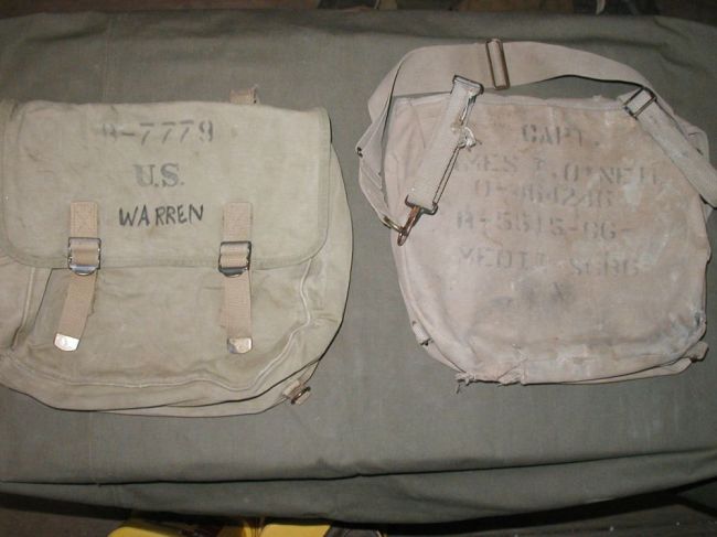 WW2 Khaki Mussette Bags