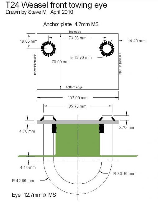 T24 Weasel front towing eye