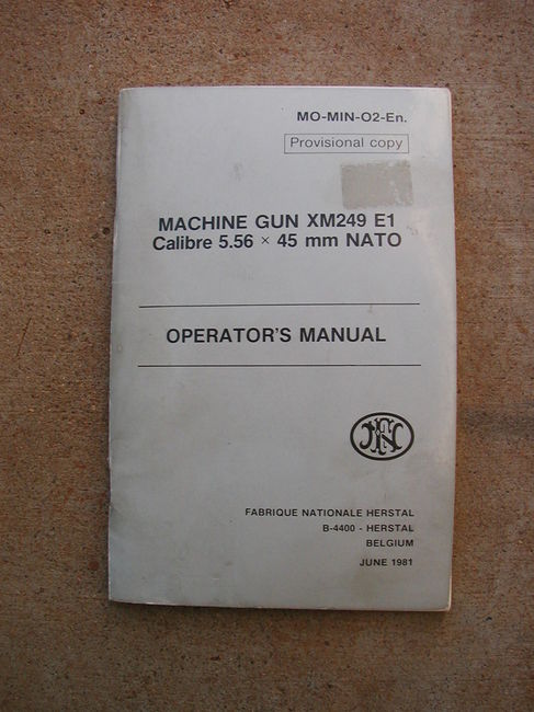 1981 XM249E1 SAW Manual