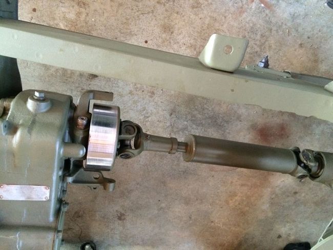 parking brake drum and drive shaft installed