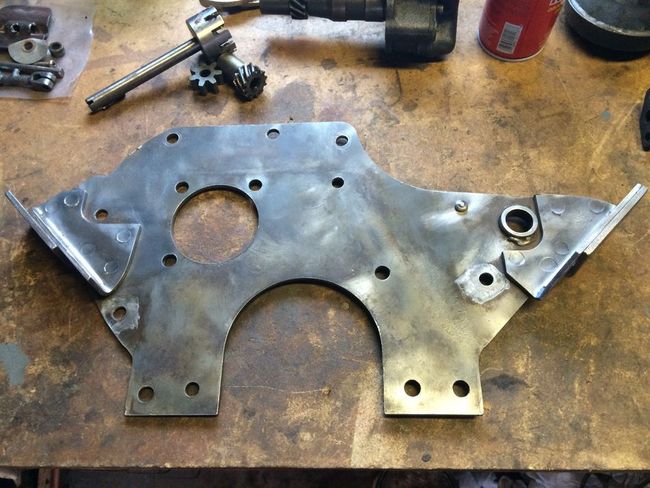 MB front engine plate w original tinning