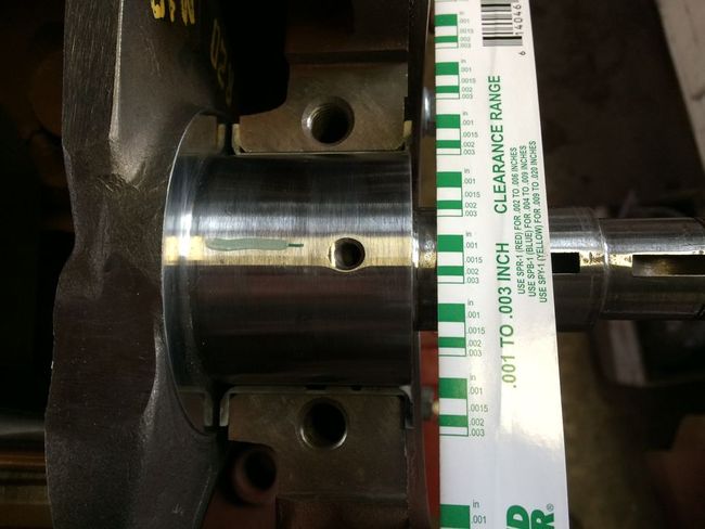 Plastigage on crankshaft