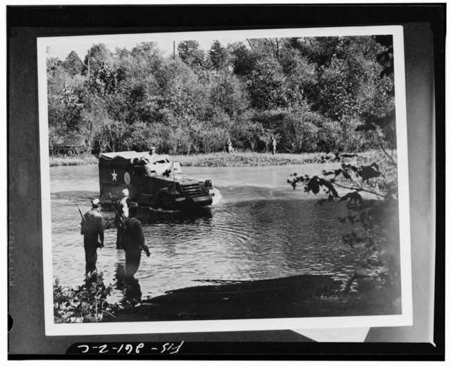 Half-track with round insignia