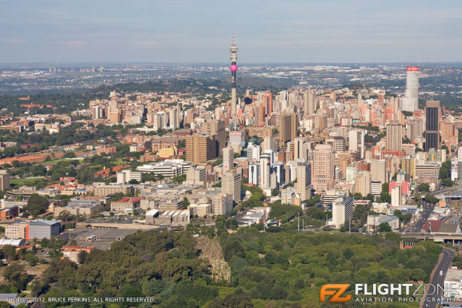 Johannesburg CBD South Africa from the air